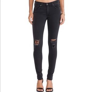 rag & bone Black Distressed Skinny Jeans